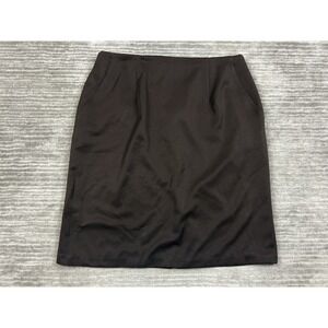 Haggar Skirt‎ Womens 16 Short Brown Lined Pencil Midi Career Polyester